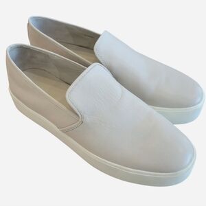 Vince Brenden Leather Slip-on Sneaker Loafers Shoes 11 Designer Luxury White